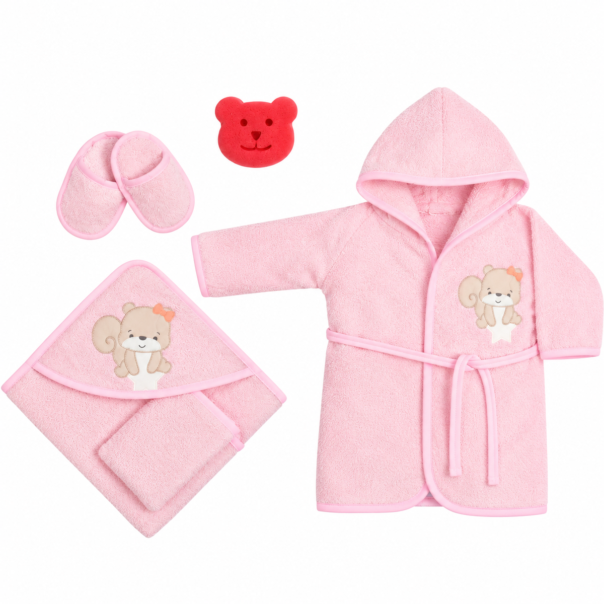 Babydo Little Squirrel 5'li Bornoz Seti (Kız) - Pembe