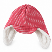 Bebezo Kulaklıklı Peluş Kep Şapka - Pembe Desenli